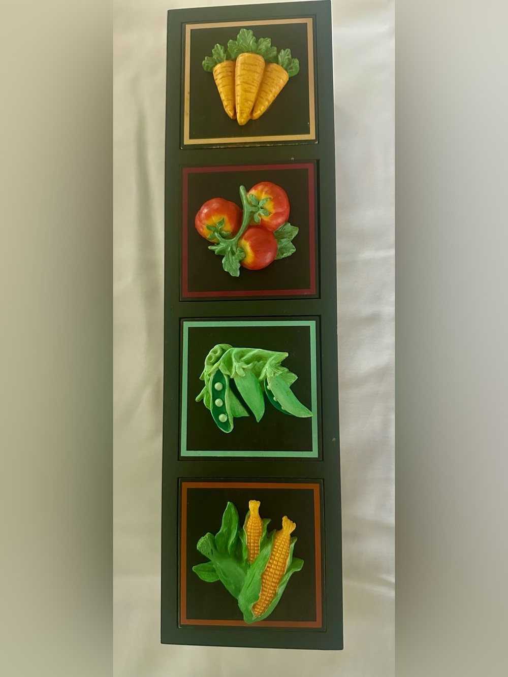 Vintage Wooden 3-D, 4-Drawer Spice Rack